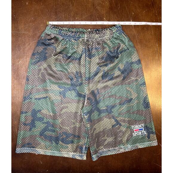 VTG 90s Tommy Hilfiger Camo Mesh Shirt and Shorts Set Size L - Picture 9 of 16